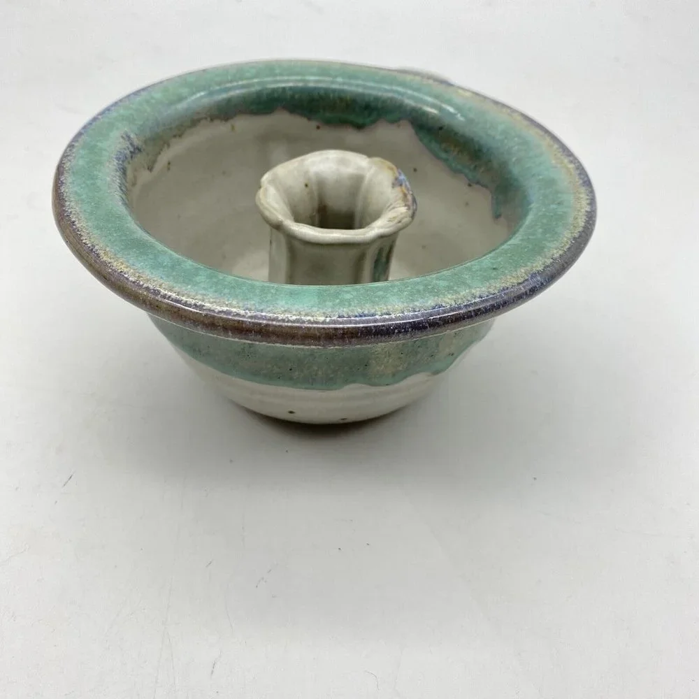 Vintage Sauk Mountain Pottery Chamberstick Candle Holder SMP TN Studio‎ Folk Art